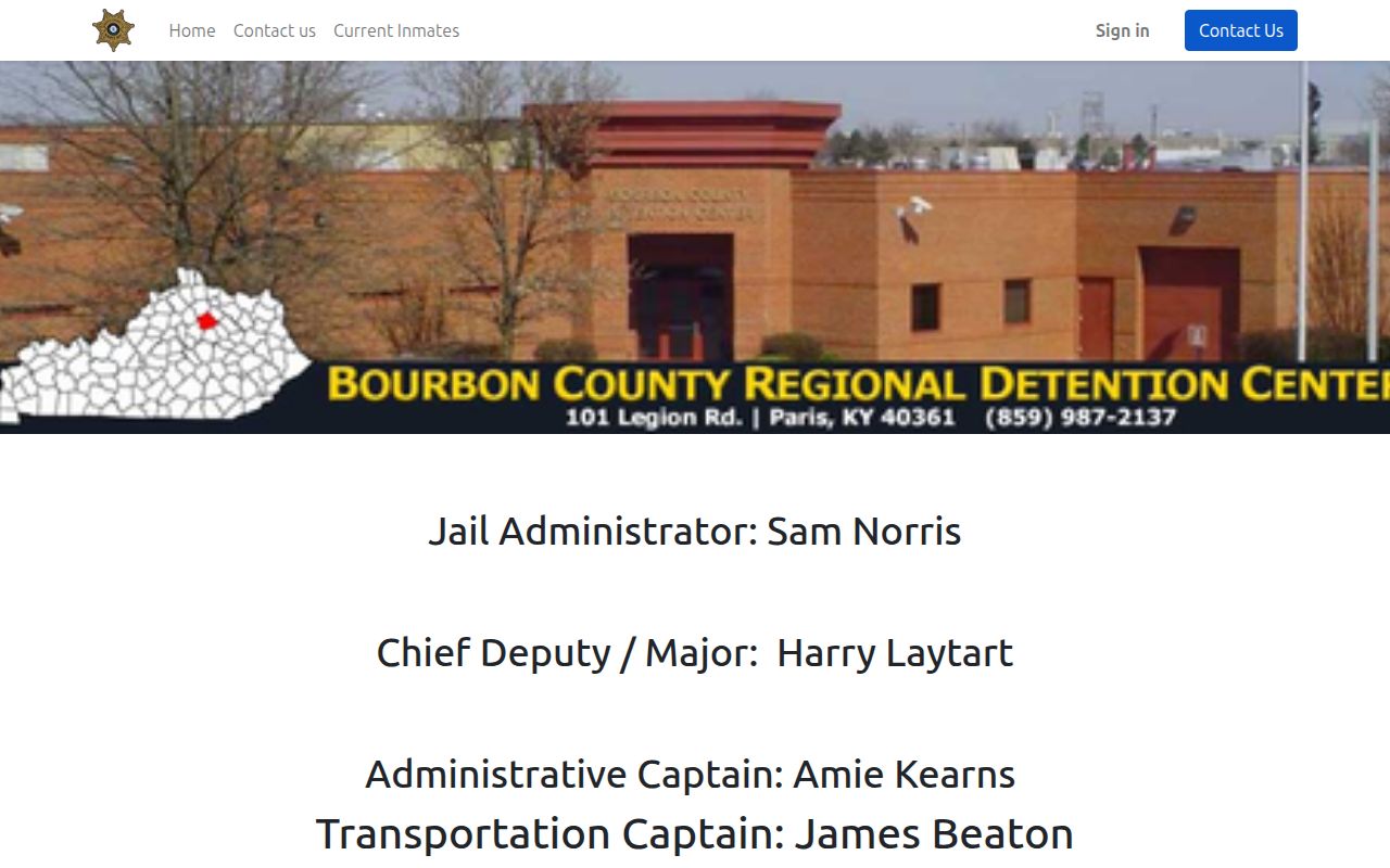 Official Bourbon County Regional Jail staff page