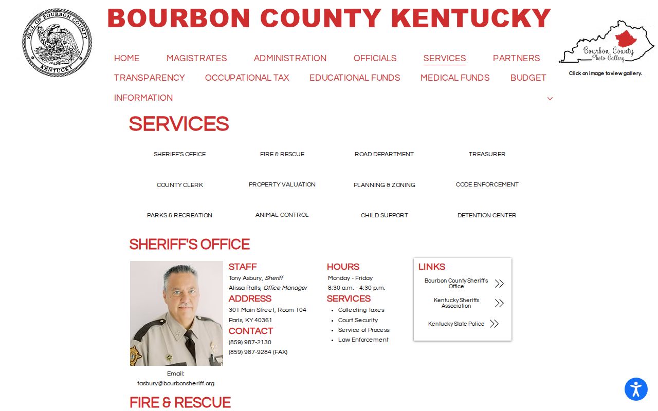 Bourbon County Regional Detention Center state county city inmate release roles